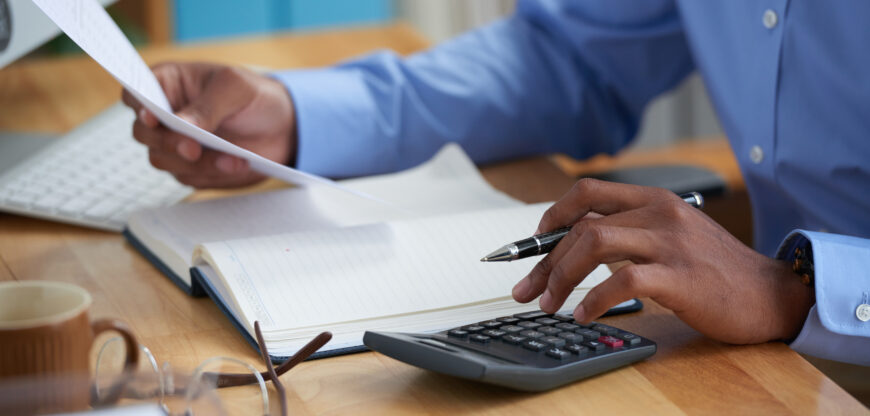 working on financial report