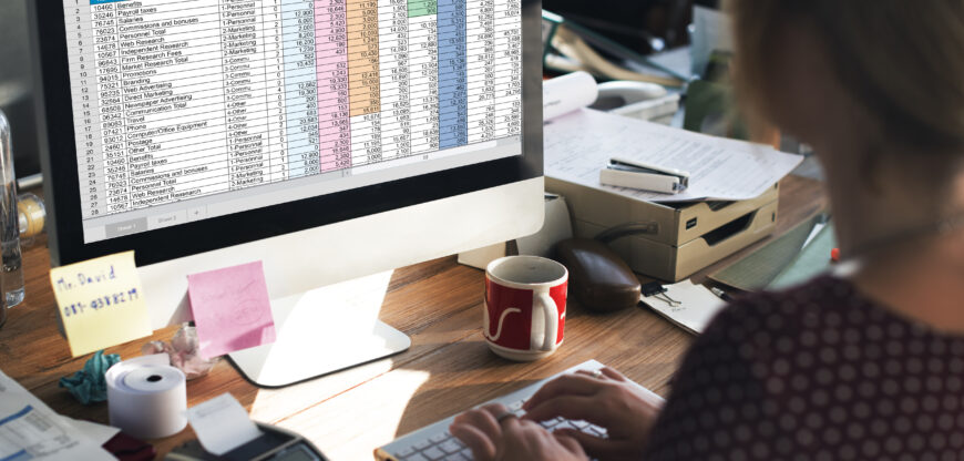 spreadsheet document information financial startup concept